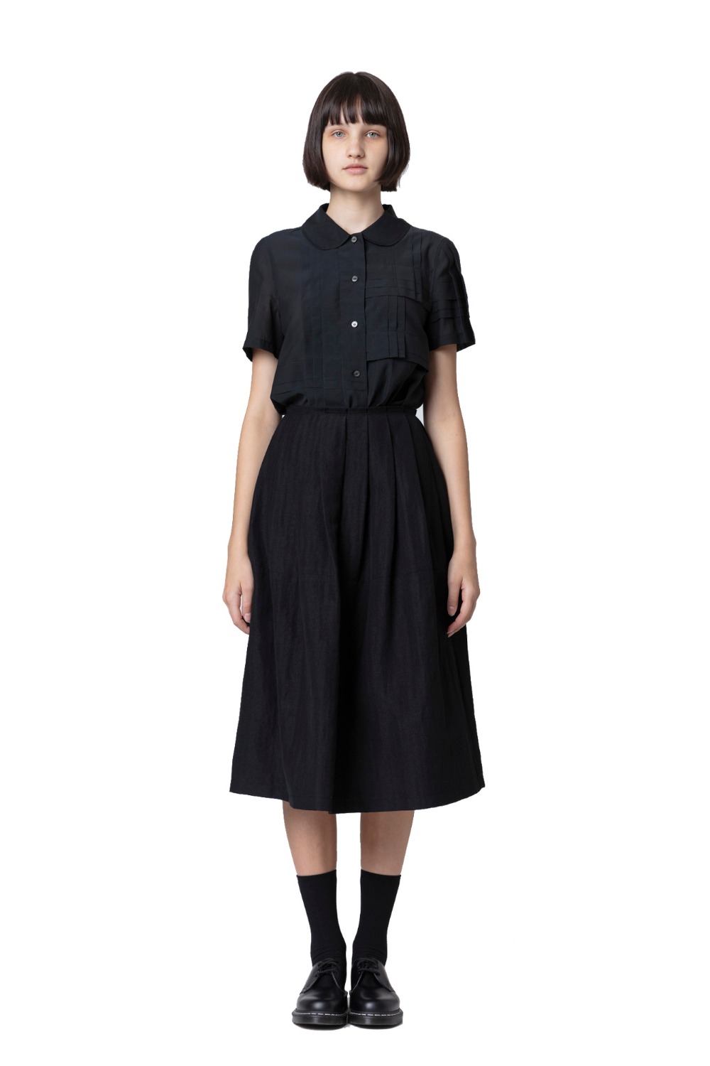 Pleated And Gathered Skirt_BK