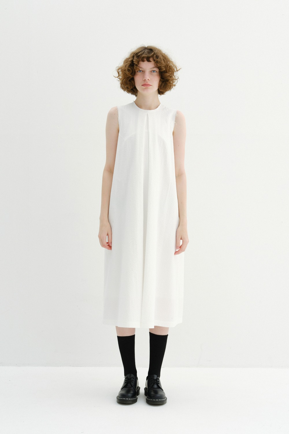 Inverted Pleats Dress_WH