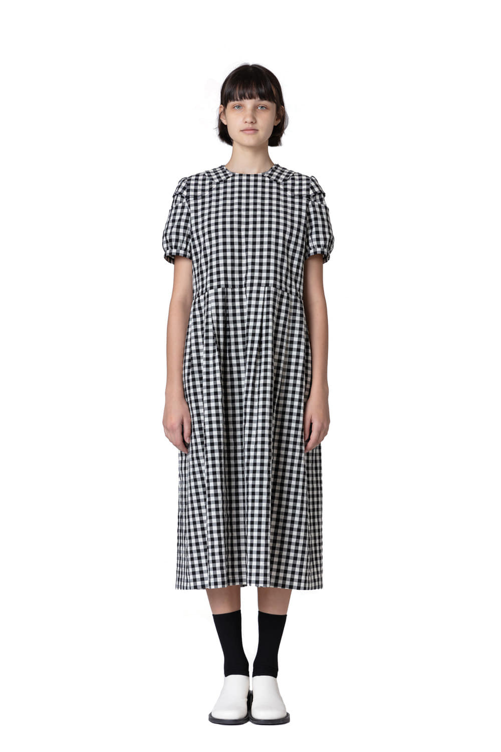 Gingham Check Cut And Move Dress_BK